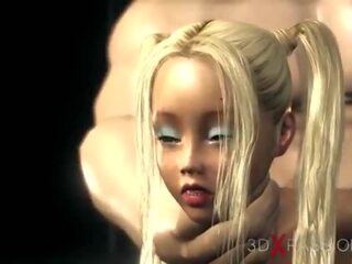 Nastolatka blondynka x oceniono wideo niewolnik dostaje pieprzony przez za duży potwór w the ciemny loch