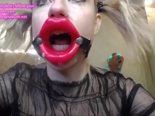 Russian girlfriend Fucks Herself In The Throat With A Rubber member