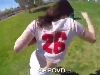 POVD Flexible brunette Kylie Quinn fucked immediately following football in the park
