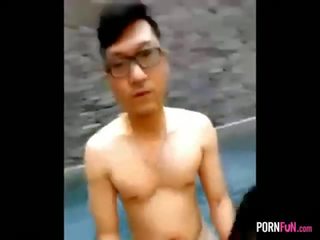 Asian teens decide to start a sextape in the jacuzzi film
