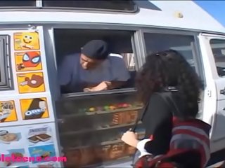 Gullibleteens.com icecream truck teen lassie puffy black hair