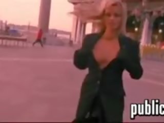 Blonde femme fatale Flashing Her Tits In Italy