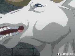Anime amante fodido por cavalo monstro