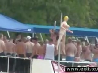 Outdoors Water Party With Many Wild Teens
