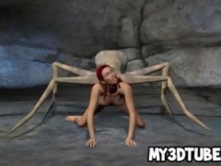 3D Redhead cookie Getting Fucked By An Alien Spider