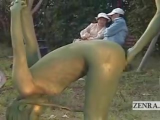 자막 일본의 여성 그린 에 mimic 공원 statue