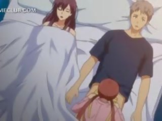 Teenage 3d anime jana fighting over a big pecker